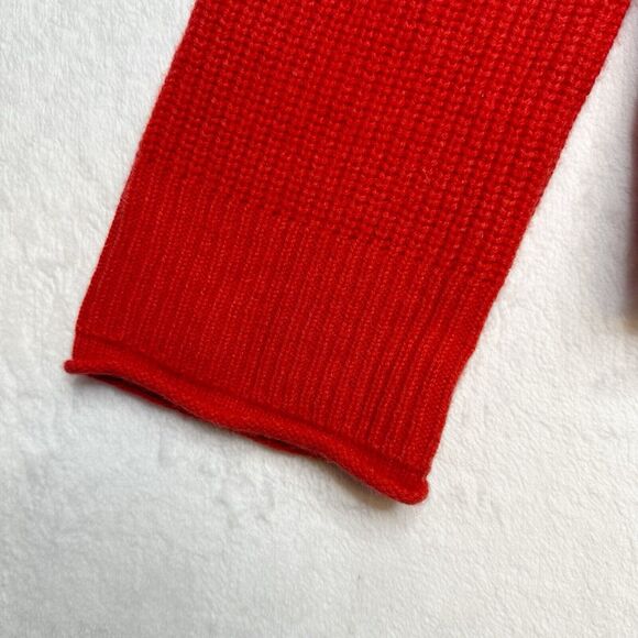 MADEWELL Calloway Boatneck Ribbed Wool Sweater Oversized Buttons Enamel Red Sz S - Picture 7 of 9